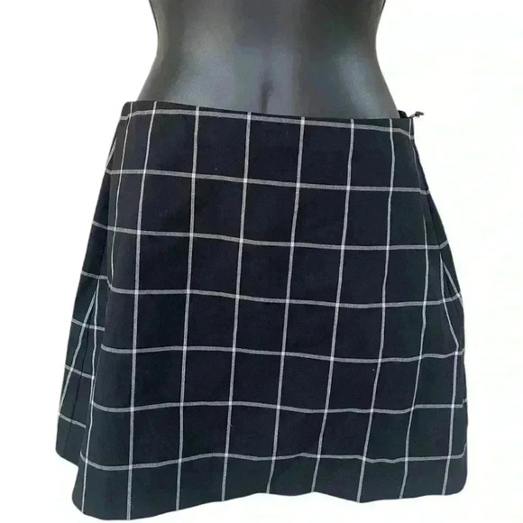 Bailey / 44 Black Chequered A-Line Skirt for Women NWT size small - Picture 3 of 8